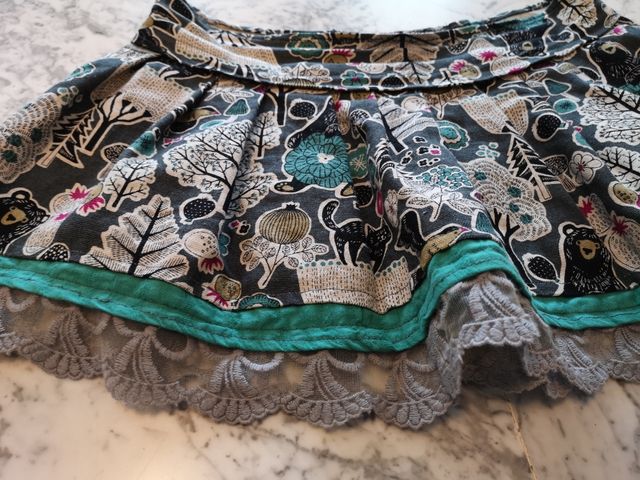 falda artesana original volante puntilla