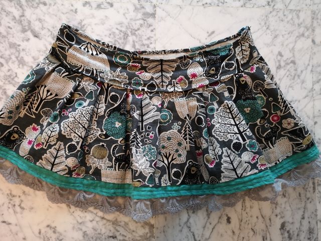 falda artesana original volante puntilla