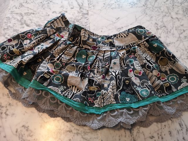 falda artesana original volante puntilla