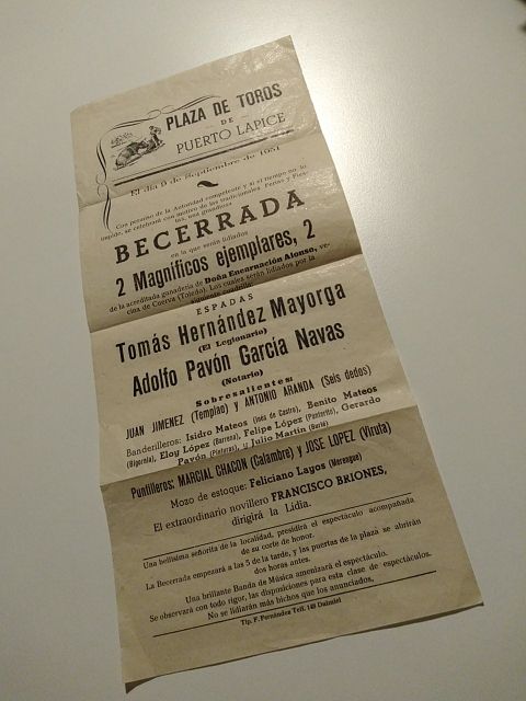 Cartel Bercerrada 1951 Puerto Lápice