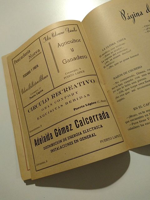 Programa de fiestas Puerto Lápice 1951