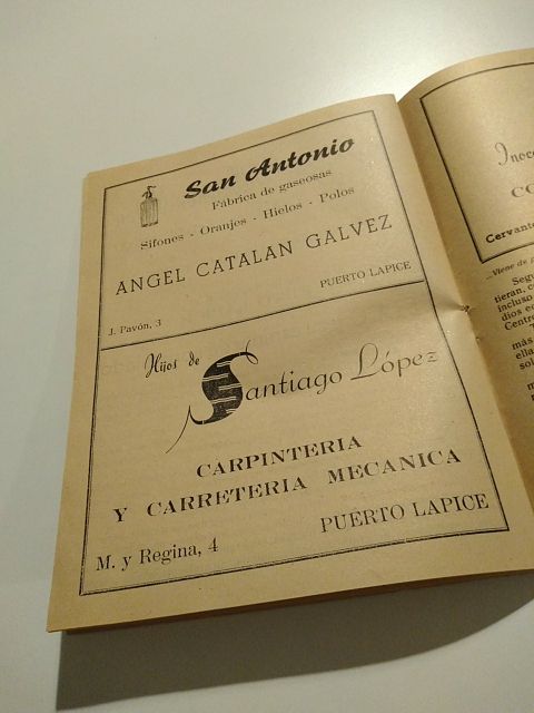 Programa de fiestas Puerto Lápice 1951