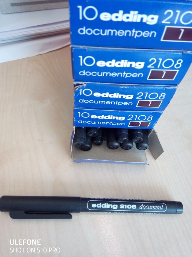 Rotulador roller Edding punta fina fibra.CAJA 10