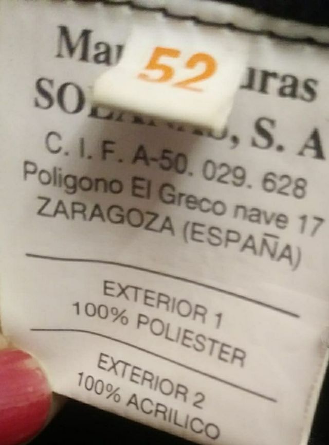 abrigo señora talla 52