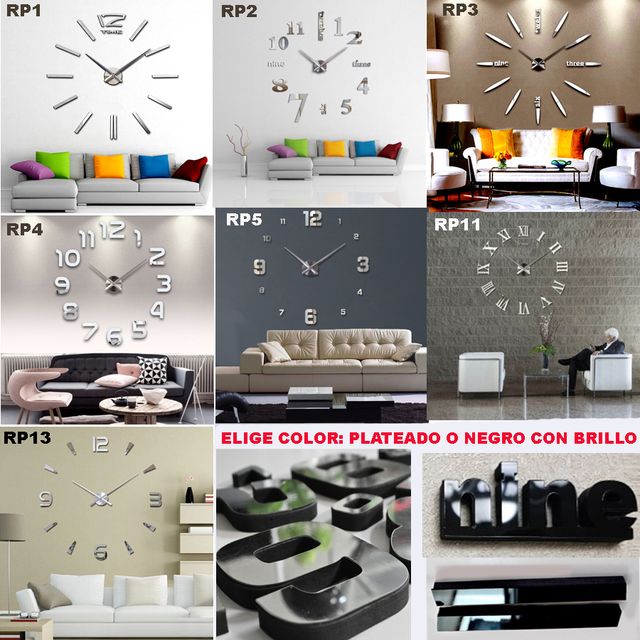 ¡ENVÍO GRATIS! Reloj de Pared Grande Plateado 3D. de segunda mano por