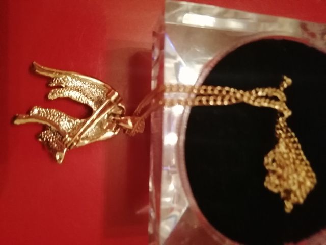 Colgante broche Rubí certificado y cadena