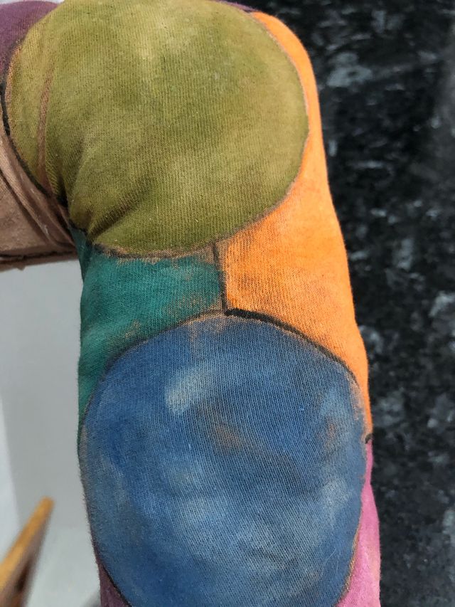 Espejo con marco en tela pintado a mano