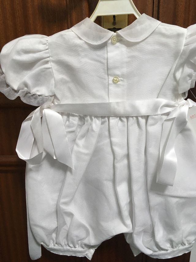 Pelele blanco organdí talla 3 meses