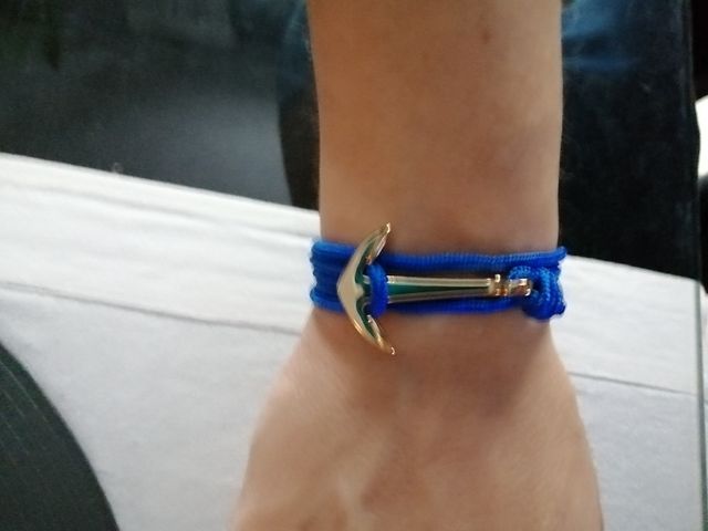 pulsera ancla dorado, náutica