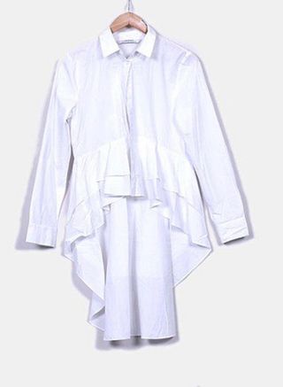camisa blanca volantes zara
