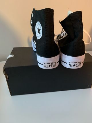 converse plataforma negras originales