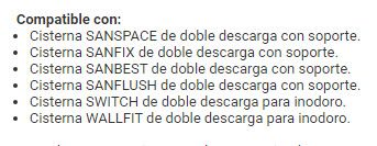 Placa PLAN de doble descarga