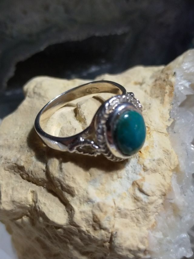 ANILLO PLATA LEY Y CRISOCOLA