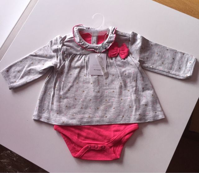 Camiseta con body nueva T6/12 m