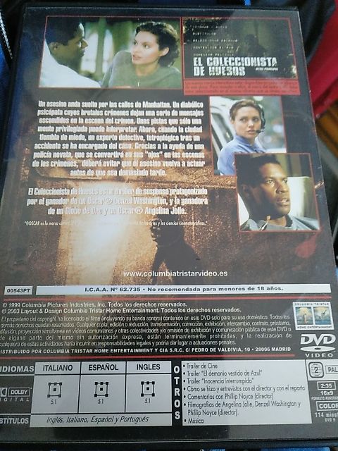 DVD el coleccionista de huesos.