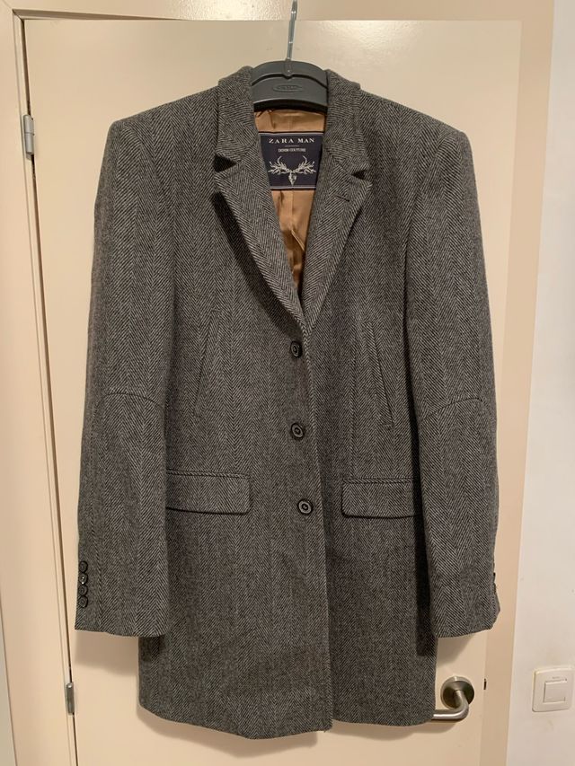 Abrigo vestir elegante Zara gris