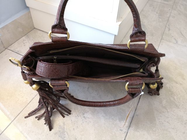 Bolso polipiel marrón, nuevo.