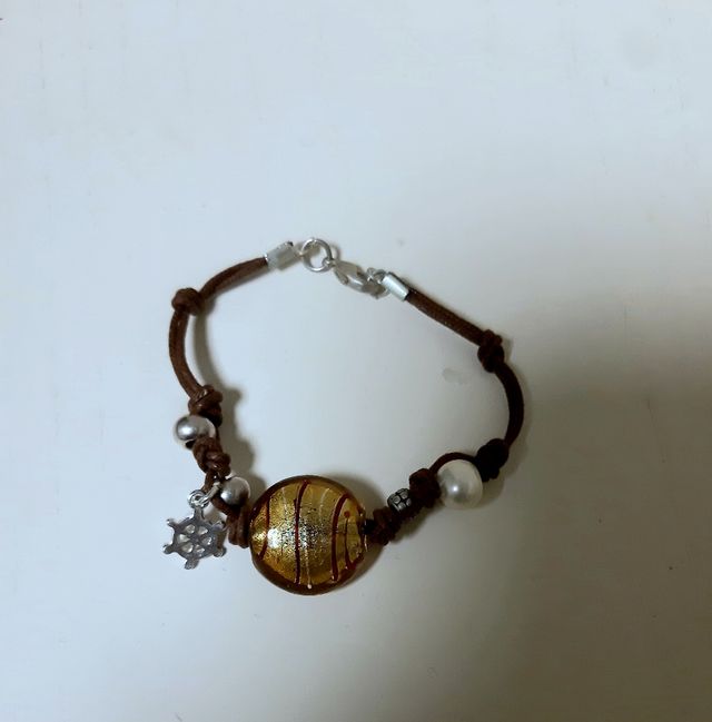 pulsera artesana marron nueva