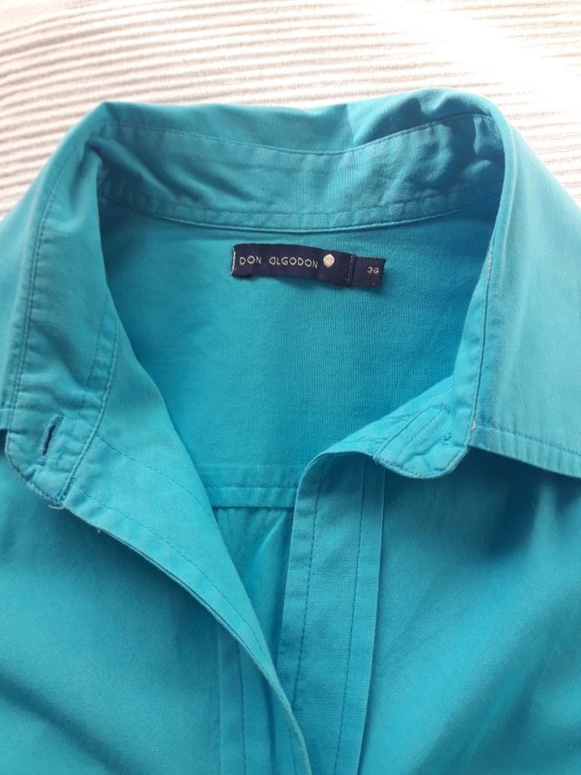 Camisa turquesa talla 36 Don Algodón