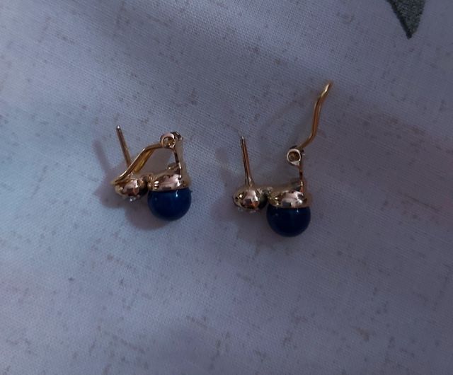 collar y pendientes de lapislafuli sintetico