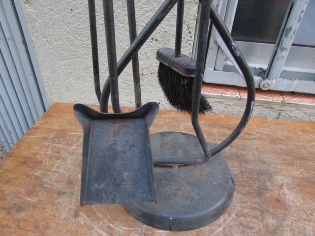 Juego cuatro atizadores chimenea y soporte 77 cms de segunda mano por