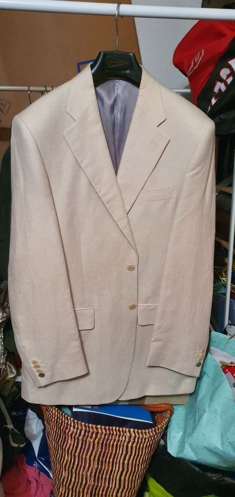 Americana talla 50, color beige, de lino