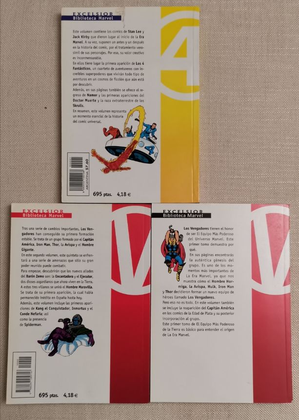 Biblioteca excelsior Vengadores y 4 Fantásticos 