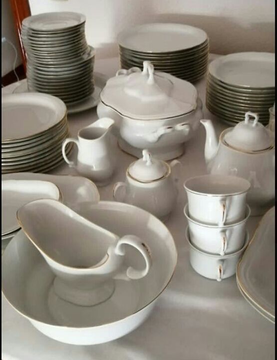 VAJILLA PORCELANA PERFECTA FILO DE ORO