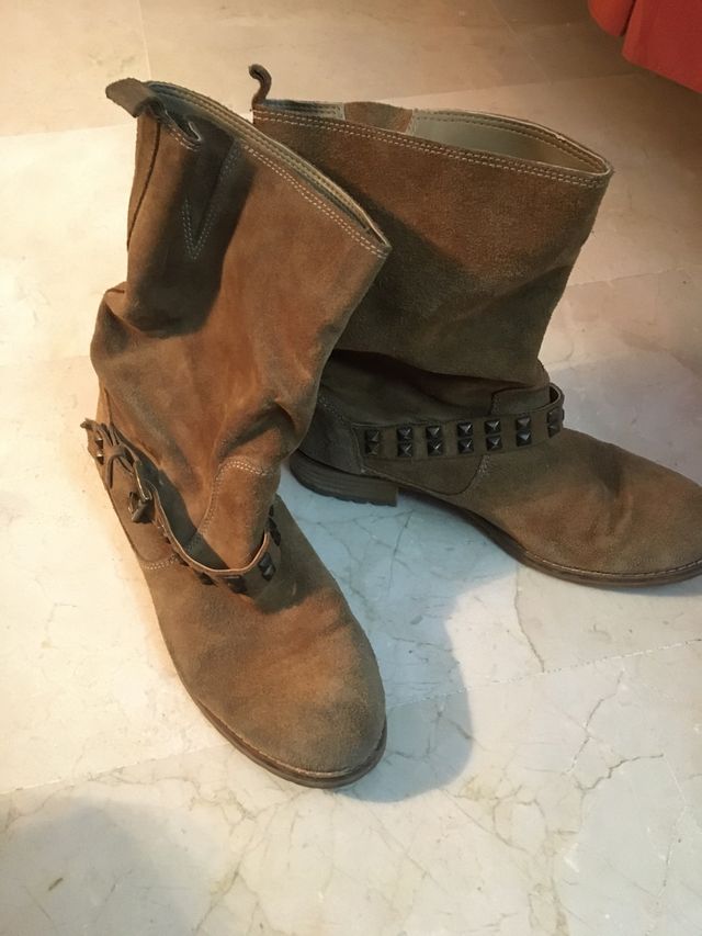 Botines PIEL Pull&Bear marrones T.40