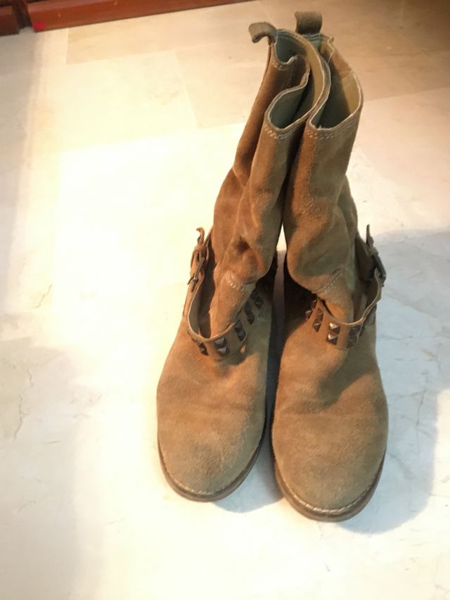 Botines PIEL Pull&Bear marrones T.40