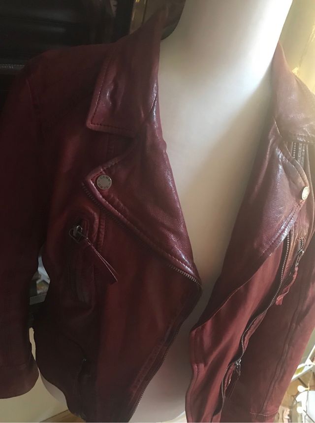 Chaqueta de cuero rojo Oakwood
