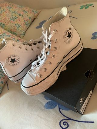 converse plataforma de piel