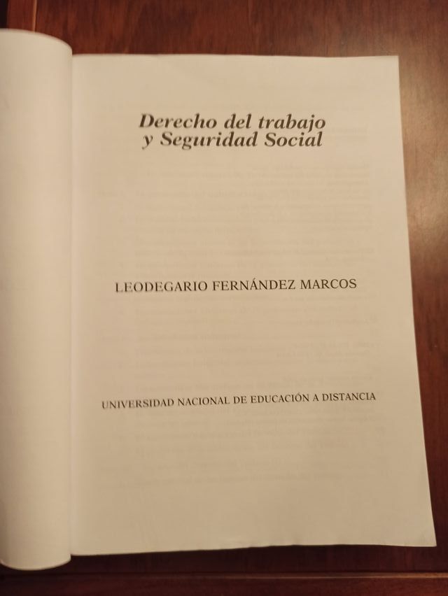 Libro Derecho del Trabajo y de la Seg. Social