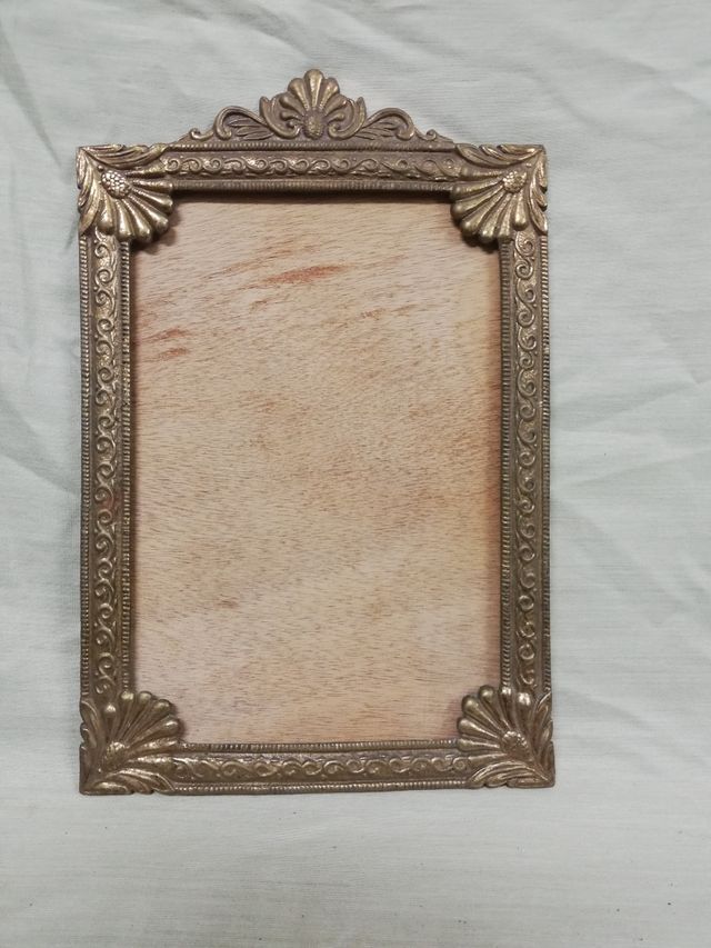 Marco de fotos portafotos antiguo metálico