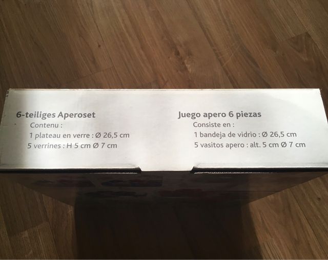 Juego de 5 vasos para aperitivos