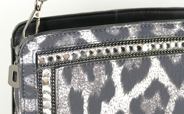 Bolso Animal Print Negro y Gris con Cristales
