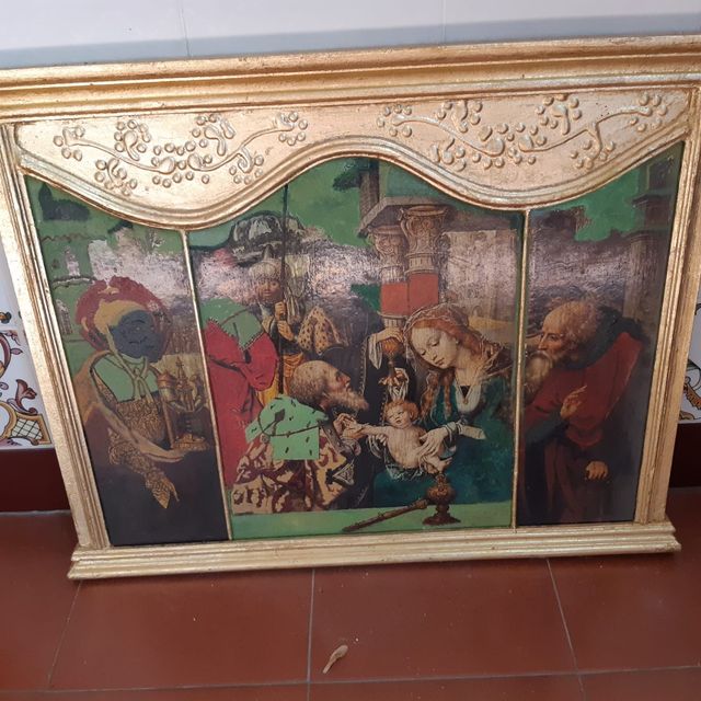 Pintura texturizada sobre tabla.