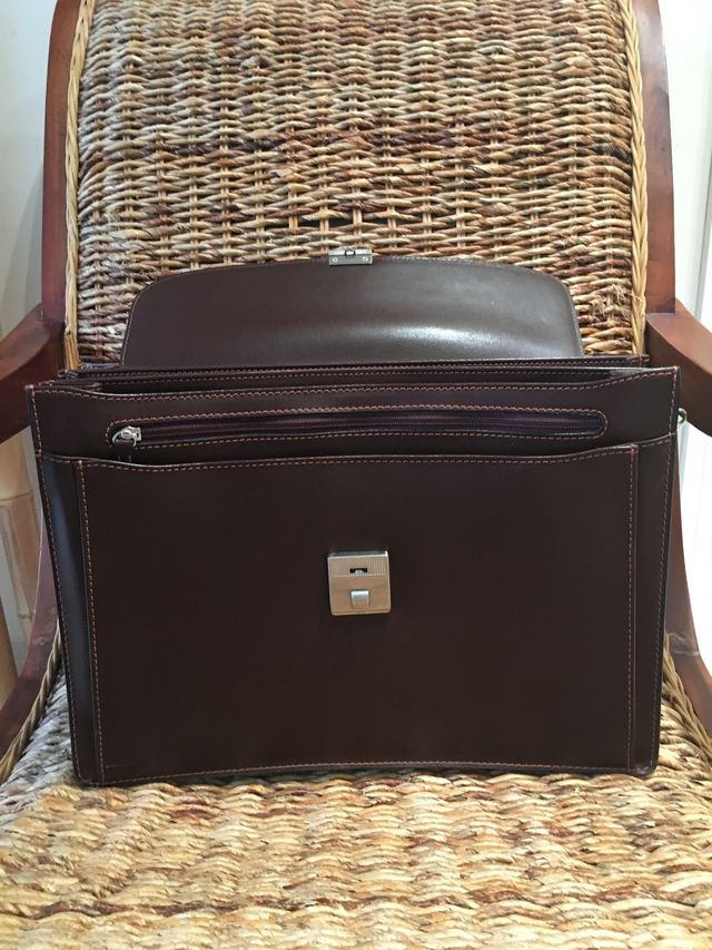 Maletín de piel marrón Katana