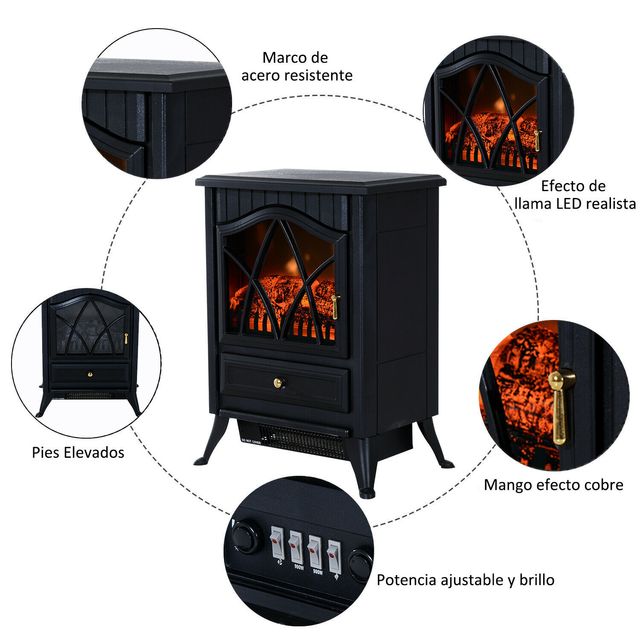 Estufa Eléctrica tipo Chimenea Calefactor de Leña de segunda mano por