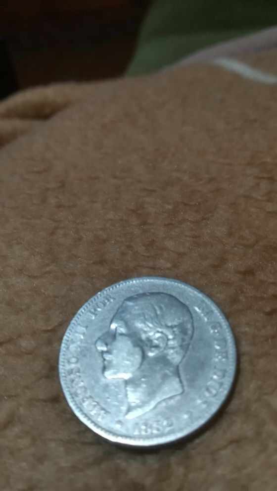 Moneda Alfonso XII plata
