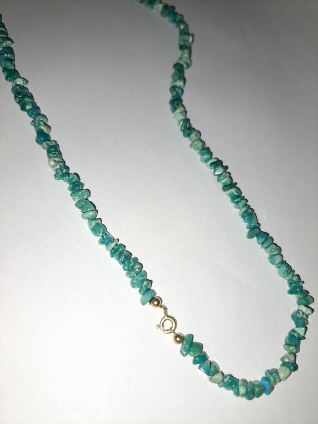 collar turquesas y oro 18k
