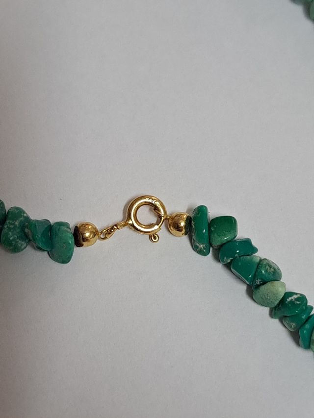 collar turquesas y oro 18k