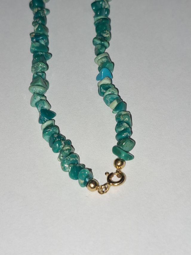 collar turquesas y oro 18k