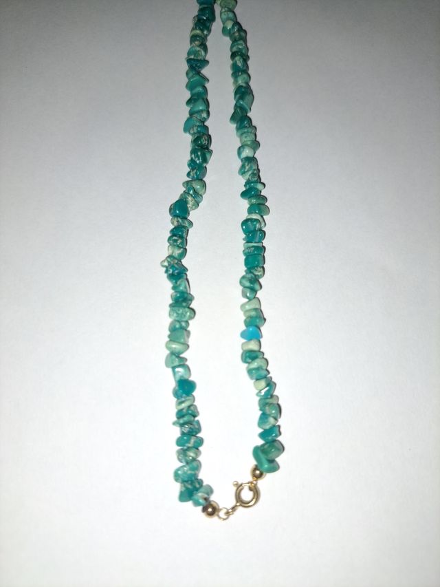 collar turquesas y oro 18k