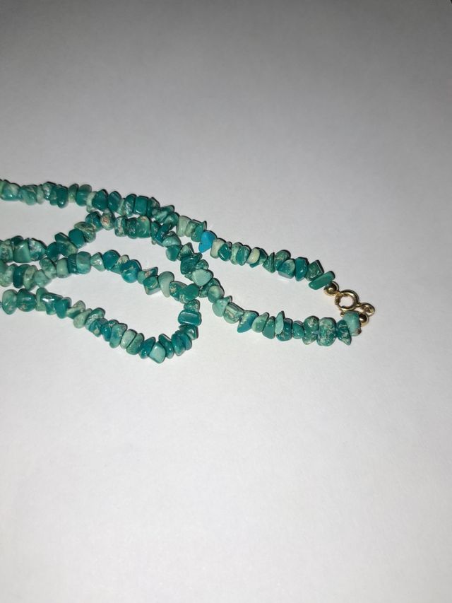 collar turquesas y oro 18k