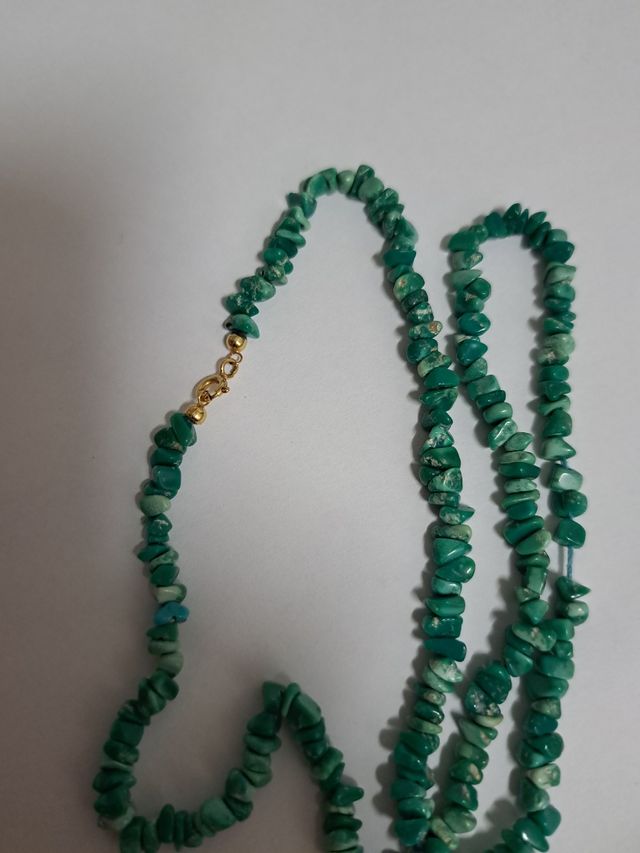 collar turquesas y oro 18k