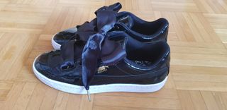 puma basket negras charol