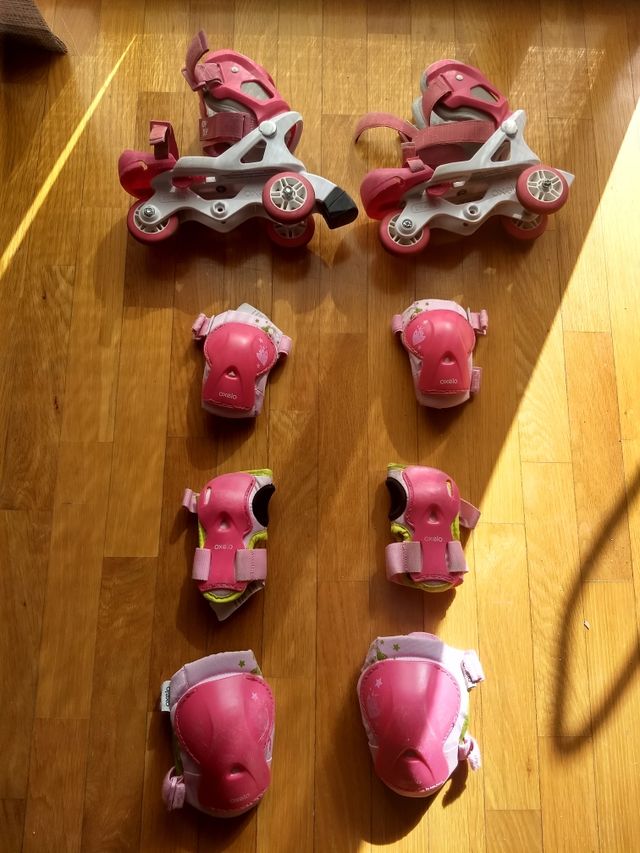 patines niña T.26-28 y protecciones