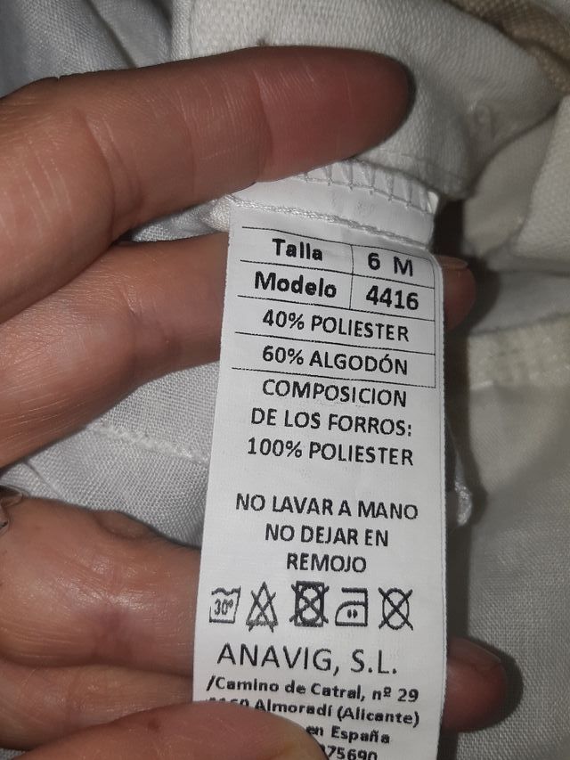 Vestido de Bautizo o arras