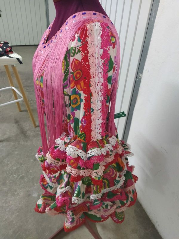 vestido flamenca XL/ talla 42.Elastico.Regalo toca